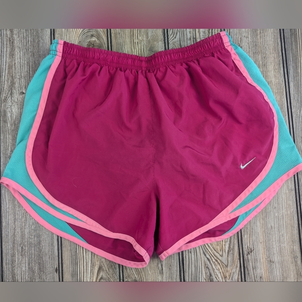 Nike Dri-fit Fuschia Running Shorts With Drawstring And Liner